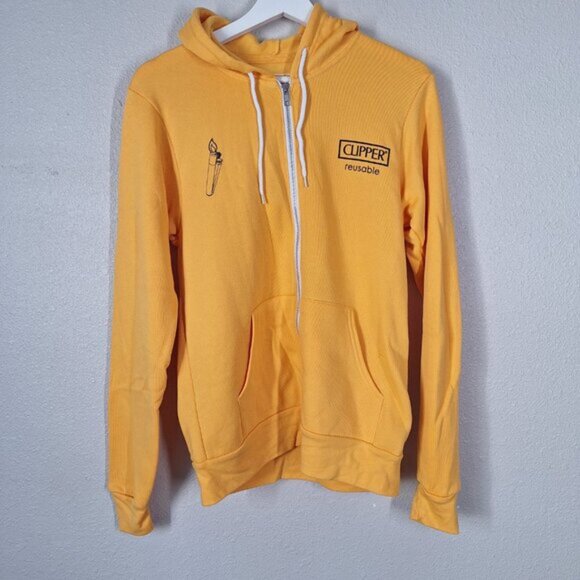 Unisex Hoodie Long Steeve Tops Yellow Size S Clipper - Picture 3 of 3